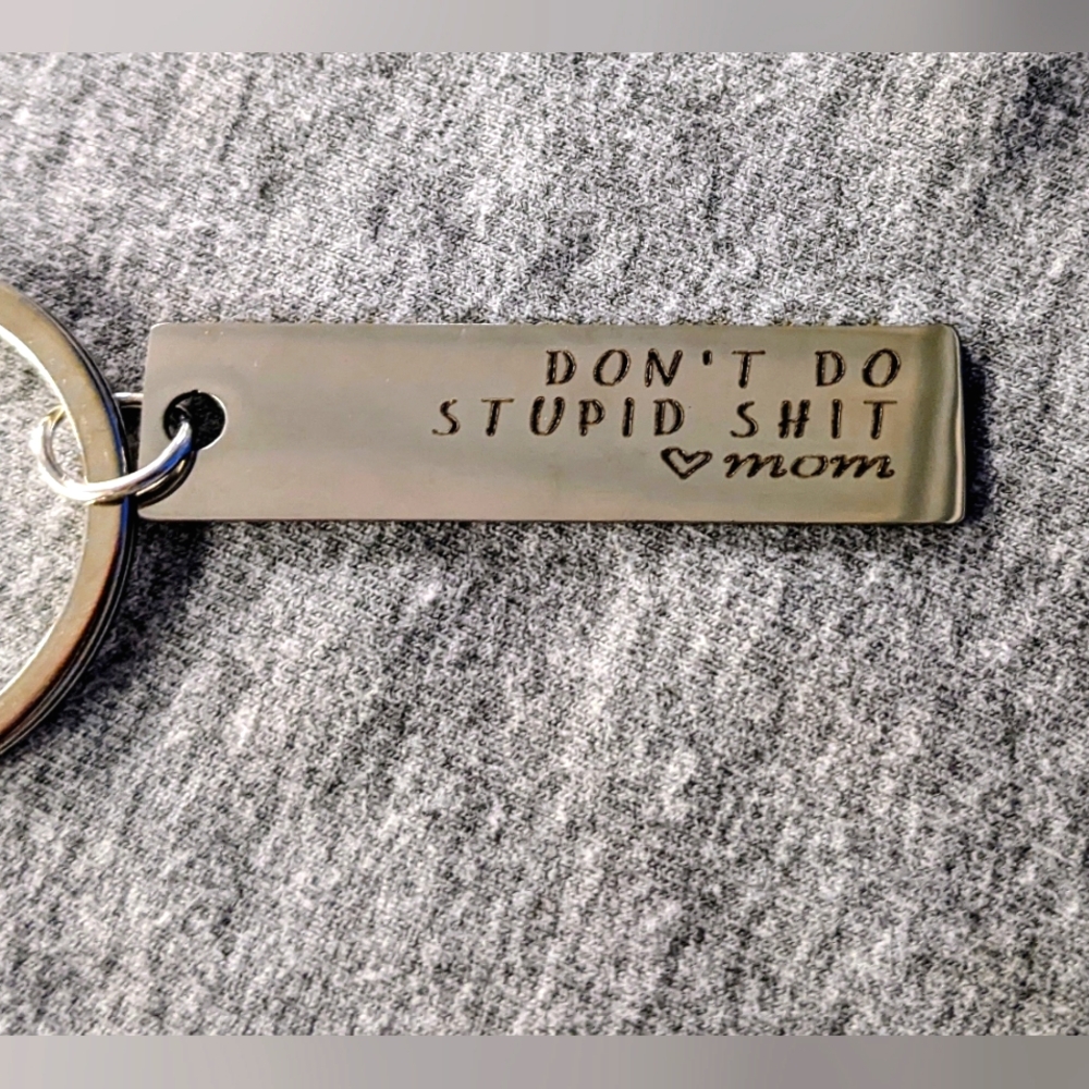 New Don't Do Stupid Sh** keychain necklace‎ bracelet silver